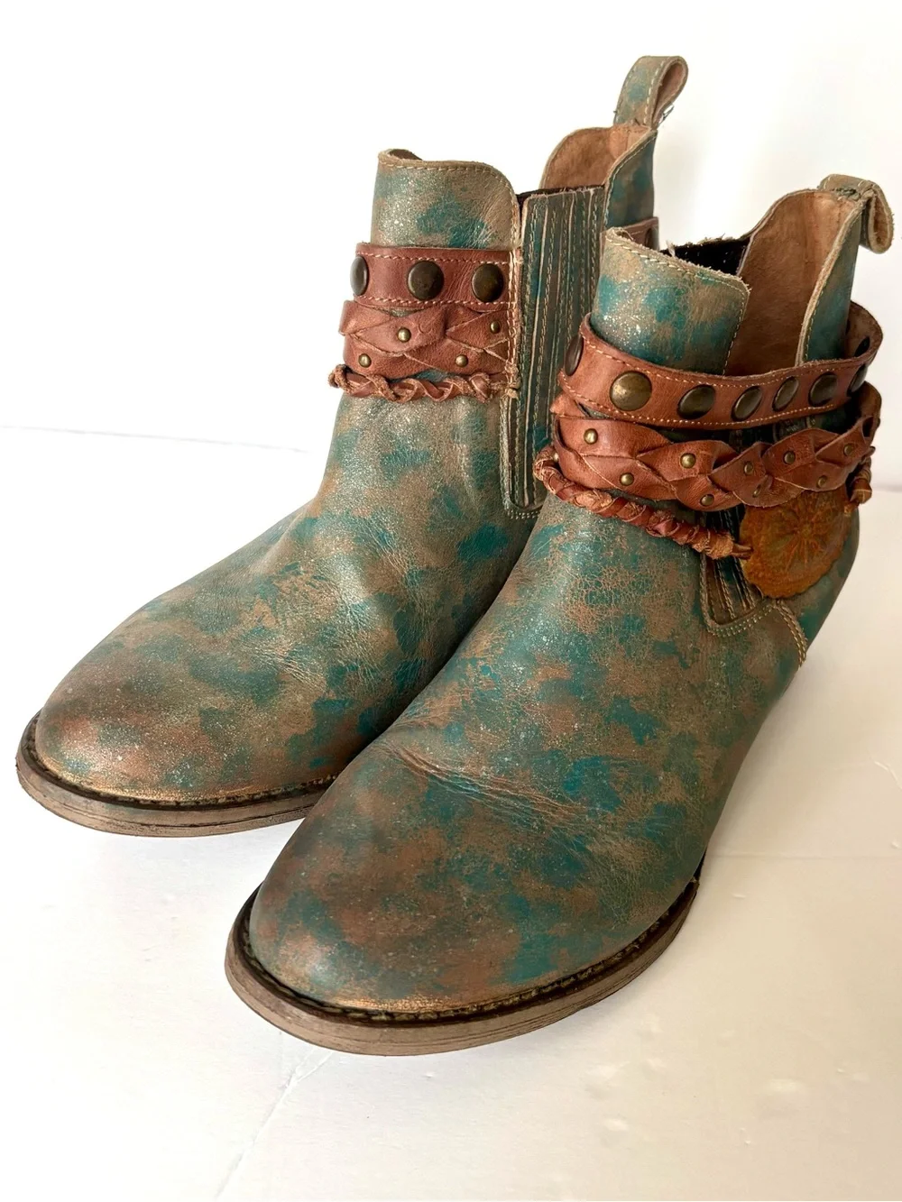 Corral Circle G Green Harness Studded boots 9.5 green cowboy western boho